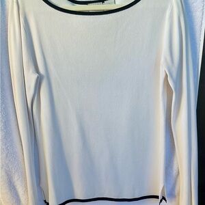 Tailor B. Moss Black and White Long Sleeve Crew Neck Sweater